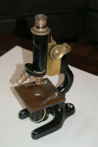 Vintage Bausch & Lomb Microscope Brass W/ Two Objectives