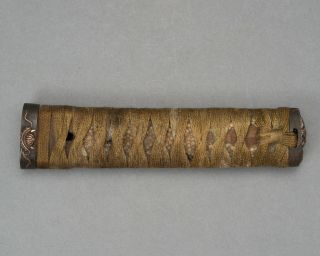 Antique Japanese Sword Mountings " Tsuka " Handle Fuchi Kashira Kabuto Samurai