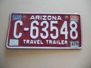 Us License Plate Expired Arizona " C - 63548 " Travel Trailer Grand Canyon State