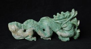 Vintage Chinese Carved Jade Dragon Sculpture 476g Antique Jadeite Nephrite