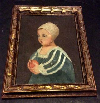 Antique Oil Painting Of The Stuart Baby Van Dyke Copied
