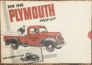 Vintage 1940 Plymouth Pickup Truck Advertising Brochure Booklet