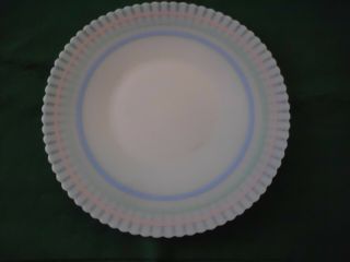 Vintage Macbeth Evans Cremax Ivrene Pastel Banded Petalware 10 3/4 " Salver Plate