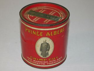Vtg Prince Albert Crimp Cut Pipe Tobacco Cigarette Tin Empty Box Storage Case Ad