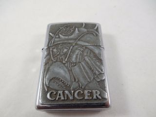 Zippo Lighter Raised Cancer Zodiac Sign