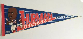 Vintage Thurman Thomas Buffalo Bills Football Felt Pennant,  34,  Nfl,  Buffalo