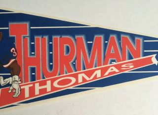Vintage Thurman Thomas Buffalo Bills Football Felt Pennant,  34,  NFL,  Buffalo 3