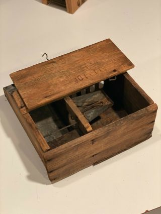 MOUSE TRAP - TIN AND WOOD - DELUSIONS - EARLIEST PATENT 1877 3