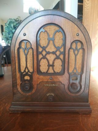 Vintage 1933 Atwater Kent Model 165 Cathedral Tube Antique Radio