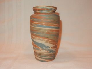 Vintage Niloak Mission Swirl Pottery Vase 5 3/4 " Tall,  Marked Niloak,