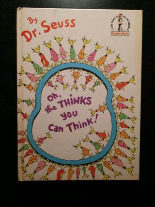 Vintage 1975 Dr.  Seuss Beginner Books Oh,  The Thinksyoucan Think Hardcover Gc
