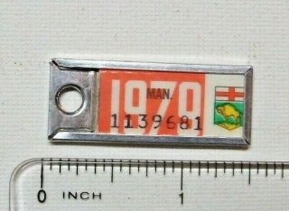 1979 Manitoba War Amps Keychain Tag Mini License Plate 1139681