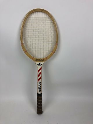 Vintage Adidas Ilie Nastase Wooden Tennis Racket