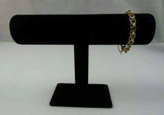 Vintage Classic Gold Tone Bracelet with Faux Pearl Details 6 3/4 
