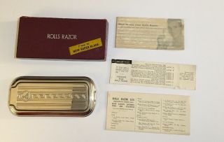 Vintage Rolls Razor Made In England Viscount Sheffield Steel Blade Orig Box