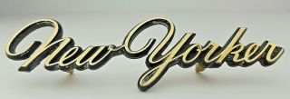 Vintage Chrysler Yorker Emblem Script 3569955 Metal 2 Pin 1970s Oem 4.  5 "