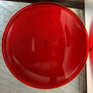 Vintage Red Major Stage Lighting 11 1/4 " Convex Colored Glass Rondel Lens