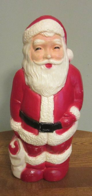 Vintage Union Products Blow Mold Lighted Santa Claus,  13 In.  Made In The Usa