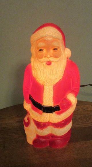 Vintage Union Products Blow Mold Lighted Santa Claus,  13 in.  Made in the USA 2