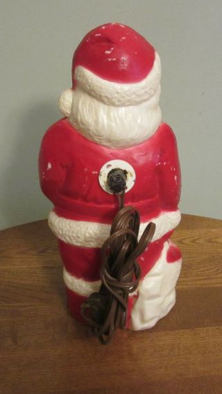 Vintage Union Products Blow Mold Lighted Santa Claus,  13 in.  Made in the USA 3