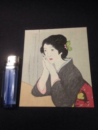 Japanese Woodblock Print Ukiyo - E / Japan Rare Vintage Picture Art Kabuki M6