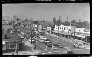 Vtg 1950 Photo Film Negative Colorado At Lake Pasadena Calif.  Stores Signs Cars