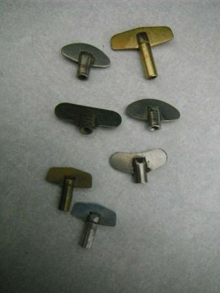 7 Vintage Metal Wind Up Keys Toys Clock Music Box