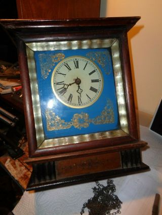 Antique - Wooden Plate - Wall Clock Movement - Ca.  1870 - To Restore - K29