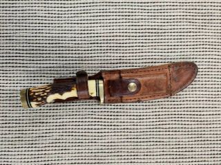 Vintage Schrade Uncle Henry Usa 153uh Golden Spike Hunting Knife With Sheath