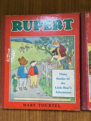 2 x Vintage 1940 ' s Rupert the Bear Story Books by Mary Tourtell,  Marks & Spencer 2