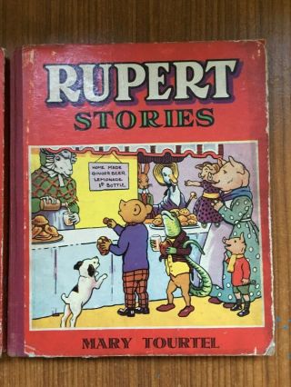 2 x Vintage 1940 ' s Rupert the Bear Story Books by Mary Tourtell,  Marks & Spencer 3