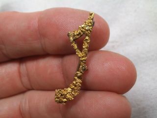 22k Alaska Real Gold Nugget Vintage Letter Initial J Brooch - 1.  25 " Pin 1.  7g