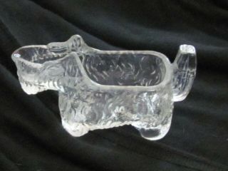 Vintage Clear Glass Scottie Dog Scottish Terrier Candy Container Creamer
