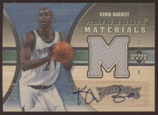 2005 - 06 Ud Hardcourt Materials Kevin Garnett Jersey Auto Autograph /50