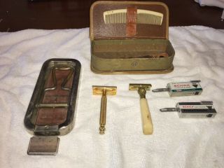 Vintage Men’s Shaving Kit With Rolls Razor