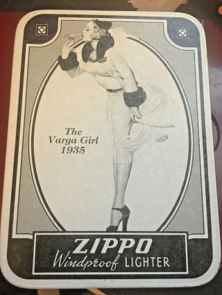 Zippo Tin The Varga Girl 1935 Zippo Windproof Lighter No Lighter