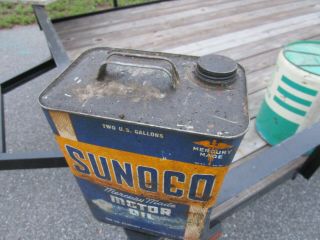 VINTAGE ADVERTISING SUNOCO 2 GALLON OIL CAN ESTATE FIND 2