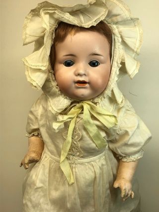 8” Antique Armand Marseille Germany A & M Bisque 990 Baby Body Brunette M
