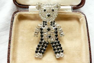 Vintage Jewellery Sparkling Teddy Bear Brooch Pin