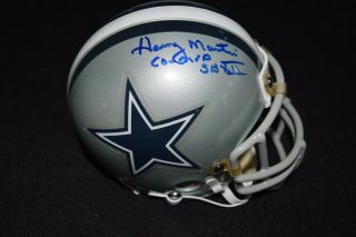 Dallas Cowboys Riddell Mini Helmet Autographed By Harvey Martin W/insc.  &