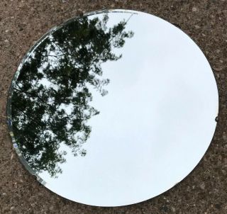 Vintage Antique 24 " Round Frameless Beveled Wall Mirror With Solid Wood Backing