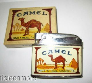 Vintage Zenith Japan Camel Cigarettes Advertising Lighter Promo & Box