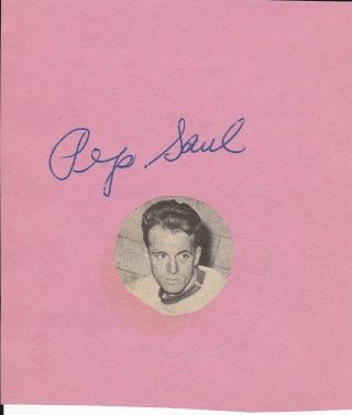 Pep Saul (d19) Ed Mikan (d99) Signed Vintage Album Page 1940s - 50s Nba
