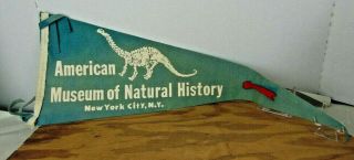 Vintage 50s 60s Pennant The American Museum Of Natural History York Ny 24”