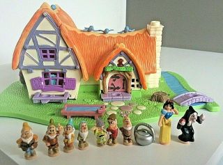 Polly Pocket Bluebird Vintage Disney Snow White & The Seven Dwarfs Complete