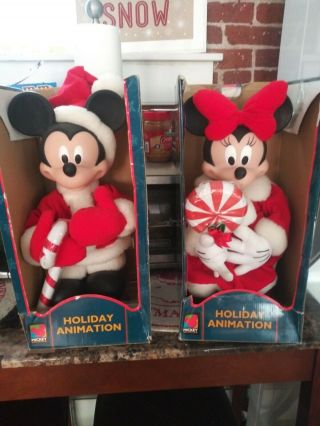 Vintage Collectable Micky And Minnie Holiday Animations