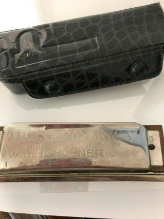 Vintage M.  Hohner Chromonica Chromatic Harmonica Made In Germany W Case
