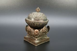 Handmade Antique Tibetan Buddhist Kapala Skull Old Tantrik Copper Cup Bowl Nepal