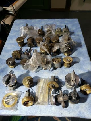 Large Bundle Bulk Of 24 Vintage Mortise/rim/ignition Lock Cylinders
