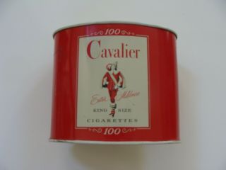 Vintage Cavalier 100 King Size Cigarettes Tobacco Tin - R.  J.  Reynolds